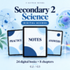 Secondary 2 Science digital access for G2/G3: 24 digital books across 8 chapters, with notes, practice and answers.